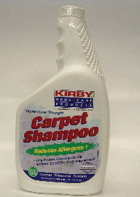 Kirby Carpet shampoo is a dry foam concentrate with Kirby GAURD soil repellent. Kirby carpet cleaner works great in addition to a Kirby vacuum w/ carpet cleaning attachment. Kirby carpet shampoo will reduce allergens and it's quick to dry, only about 2 hours or so. Like with any carpet cleaner, you are going to want to vacuum heavily prior to applying the shampoo to the carpet. you will also want to vacuum after the carpet cleaner dries.