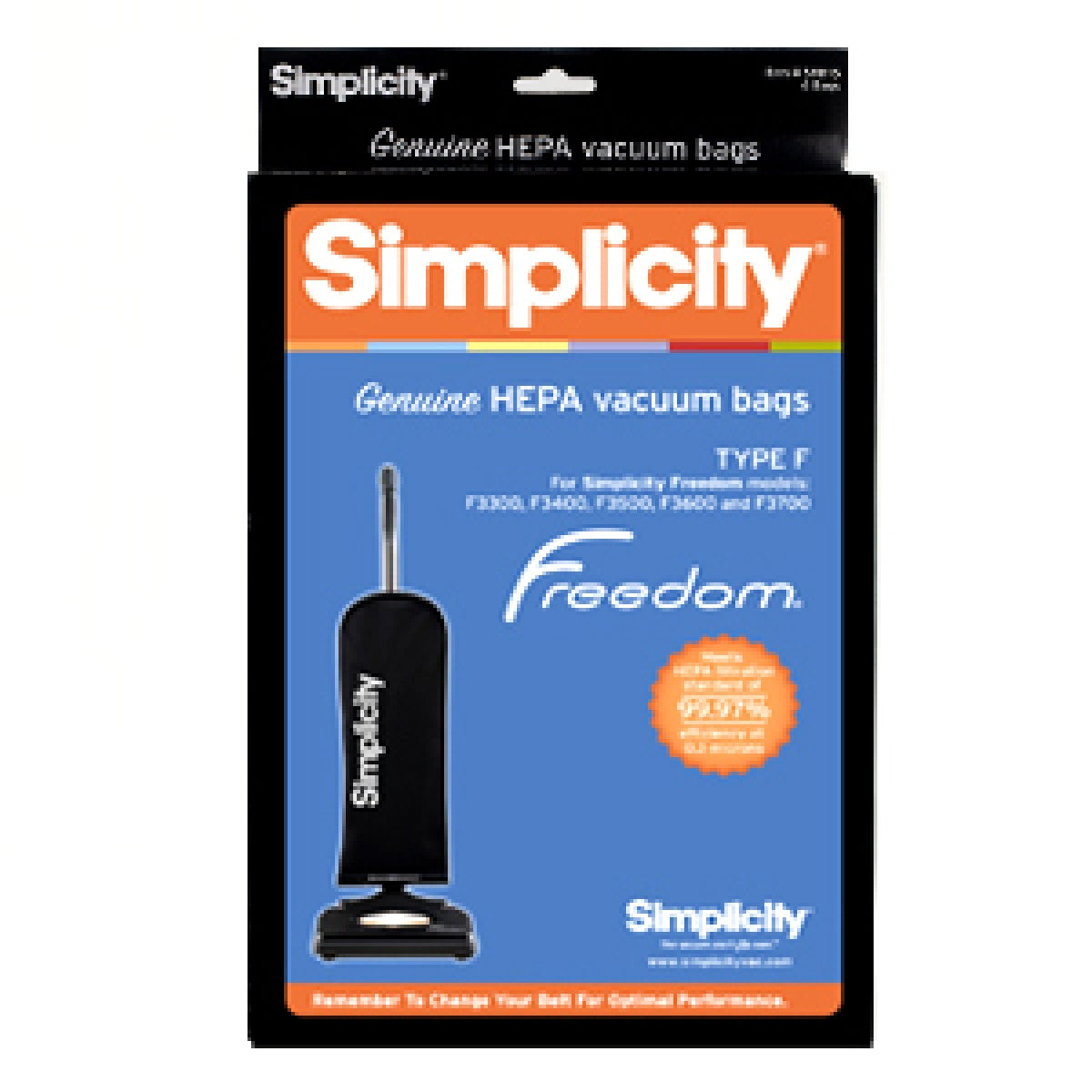 Simplicity Type F Freedom HEPA Vacuum Bags