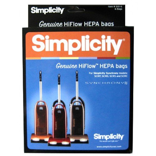 Simplicity Synchrony Type W HEPA Vacuum Bags SWH-6